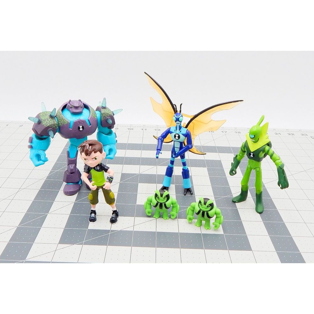 Playmates Bandai Ben 10 Action Figures Cartoon Network Sumo Shock Rock Lot of 6